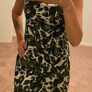 Animal print off shoulder Dress